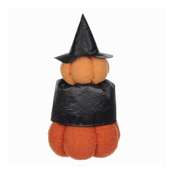 Halloween Orange Plush Pumpkin Stack Witch Decor, 17 in, by Way To Celebrate - Picture 2 of 8